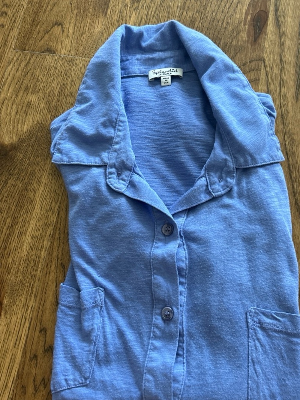 Splendid Light Blue Casual Button-Front Top